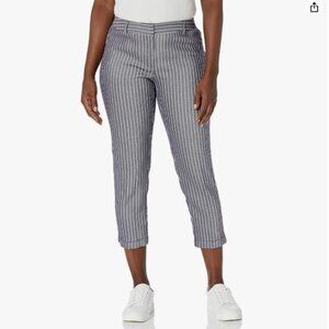 NEW WITH TAGS Jones New York Women's Grace Ankle Cuffed Navy/White Pant, Sz. 4